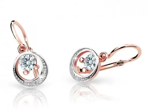 Cutie Jewellery Dětské náušnice z růžového zlata C1997-10-X-4 bílá