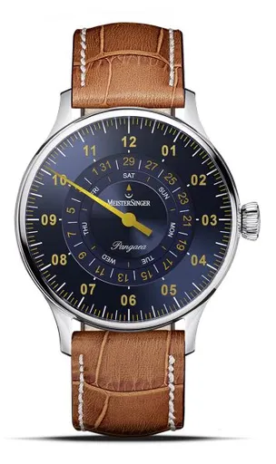 MeisterSinger Pangaea Day Date PDD917G - Světle hnědý kožený řemínek