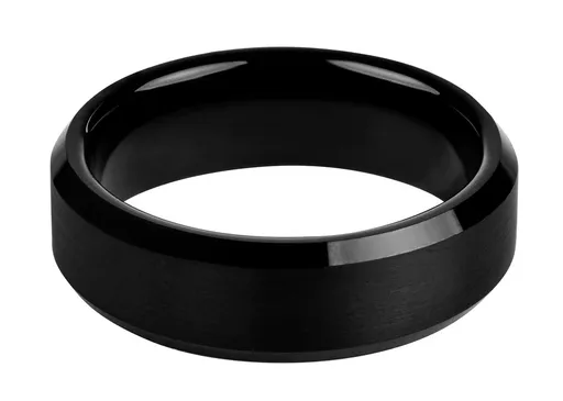 Troli Černý ocelový prsten 58 mm