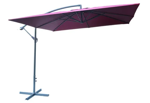 Rojaplast 3880 Čtvercový slunečník kovový - bordó 270 x 270 cm