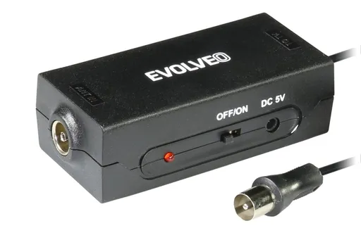 EVOLVEO Amp 1, anténní zesilovač FM/DAB+/DVB-T2, filtr LTE, 4G, 5G