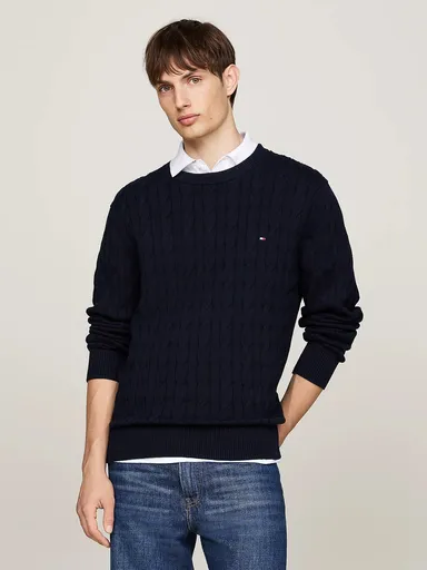 Tommy Hilfiger pánský tmavě modrý svetr MW0MW33132 XXL