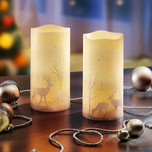 Haushalt international LED Vosková svíčka s potiskem, 2 ks