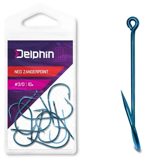Delphin háčky b! neo zanderpoint blu 10 ks - 2/0