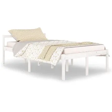 Rám postele bílý masivní borovice 120 × 200 cm, 810610 (810610)