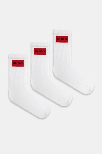 Ponožky HUGO 3P QS RIB LABEL CC 3-pack