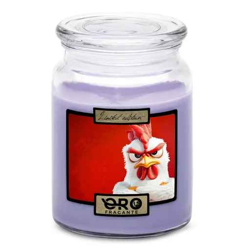Svíčka Naštvaná slepice (Vůně svíčky: Levandule)