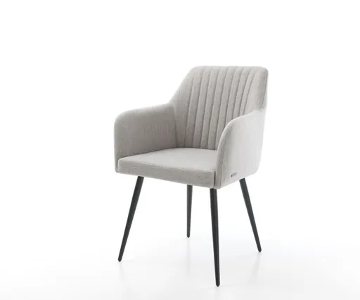 Jídelní židle Greg-Flex světle šedá plochá tkanina zúžená