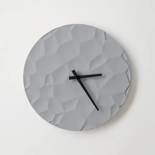 ODLITO Betonové nástěnné hodiny Měsíční kráter – šedá – 30 cm – černé ručičky