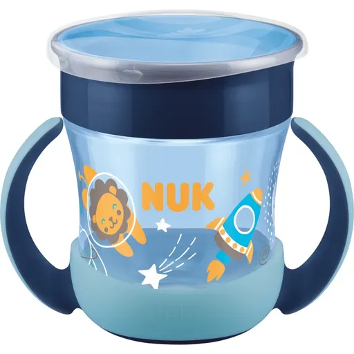 NUK Magic Cup Night hrnek s držadly 6m+ Blue 160 ml