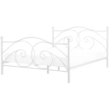 Bílá BELIANI kovová s rámem 160 × 200 cm DINARD (beliani_156325)