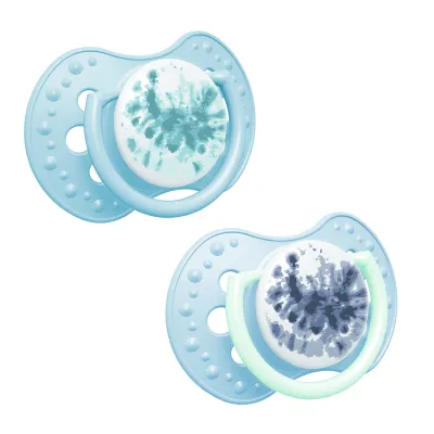 Dudlík silikonový dynamický Tie Dye 18m+ 2 ks kluk