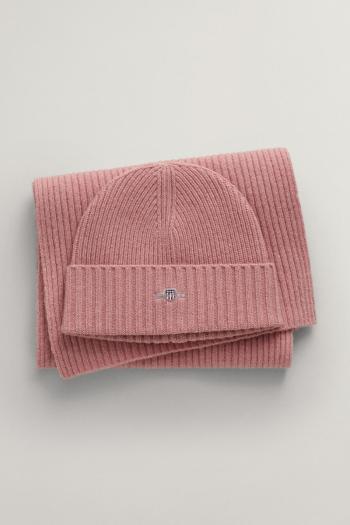 SET ČEPICE A ŠÁLA GANT SHIELD BEANIE & SCARF GIFT SET DUSTY ROSE