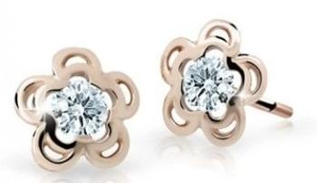 Cutie Jewellery Půvabné dětské náušnice z růžového zlata C2204-30-X-4 bílá