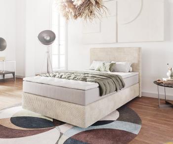Boxspring postel Dream-Well 120x200 cm manšestr béžová