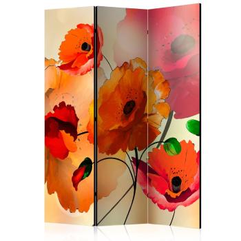 Paraván Velvet Poppies Dekorhome 135x172 cm (3-dílný)