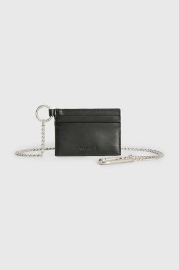 Kožené pouzdro na karty AllSaints MAKOTO CHAIN CARD HO černá barva, M169XB