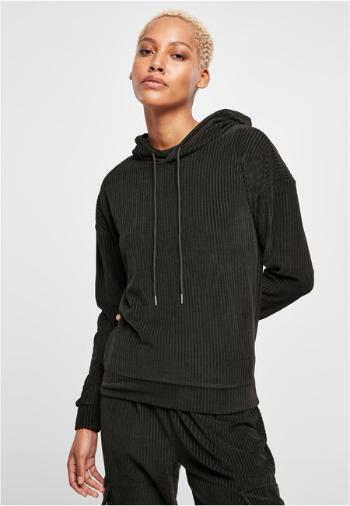 Urban Classics Ladies Velvet Rib Hoody black - XS