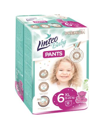 Linteo Baby Pants PREMIUM 6 XL 15-25 kg plenkové kalhotky 18 ks