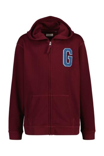 MIKINA GANT RELAXED FULL ZIP SWEAT HOODIE DEEP GRAPE PURPLE