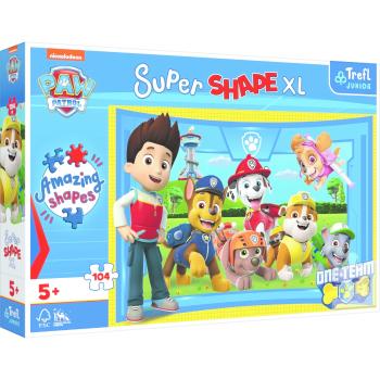 Trefl Puzzle 104 XL Super Shape Přátelé štěňat Tlapková patrola/Paw patrol 60x40cm v krabici 40x27x6cm