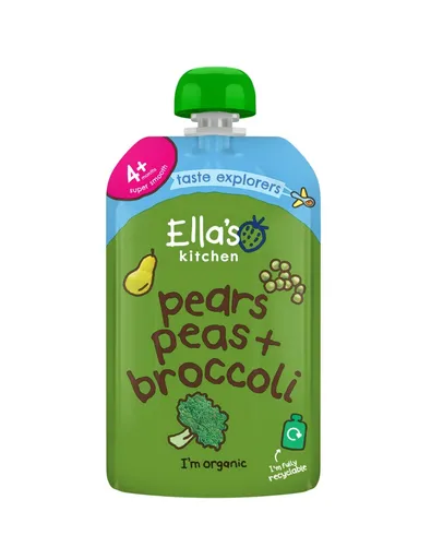 Ellas Kitchen BIO Hruška, hrášek a brokolice kapsička 120 g