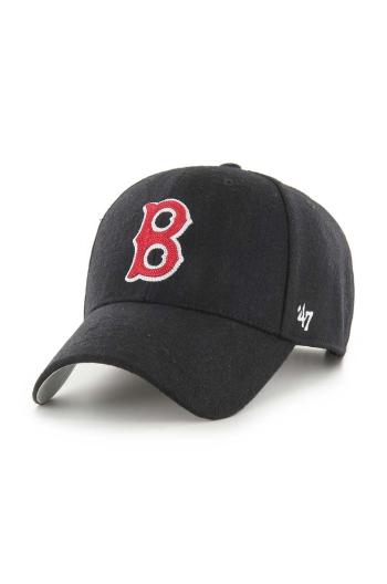 Vlněná kšiltovka 47 brand MLB Boston Red Sox černá barva, s aplikací, BCPTN-CHSMS02WIP-BK46