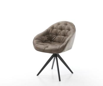 Otočná židle Gaio-Flex taupe vintage křížová podnož hranatá