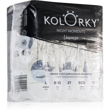 Kolorky Night Moments jednorázové EKO pleny pro kompletní ochranu v průběhu noci velikost L 8-13 kg 27 ks