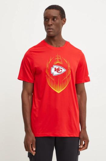 Nike t-shirt Kansas City Chiefs piros, férfi, nyomott mintás, NKGK-65N-7G-JKV