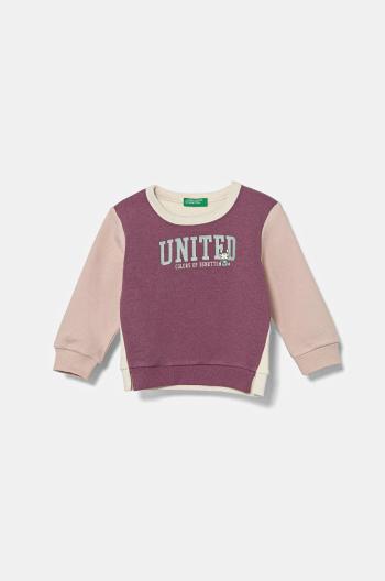 Dětská mikina United Colors of Benetton růžová barva, s potiskem, 39M2G10GM