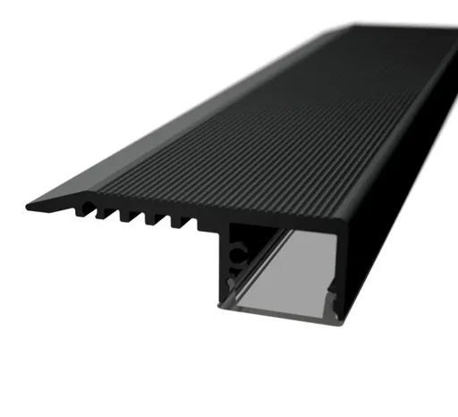 LED Solution Schodišťový profil pro LED pásky SCH1 černý Vyberte variantu a délku: Profil + Nacvakávací černý difuzor 2m LP402B_LP-UNICOV1-BLK