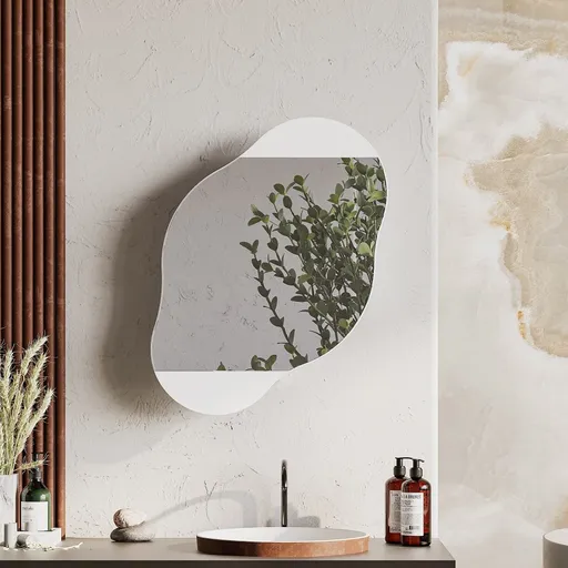 Koupelnová skříňka Cloud Storage Bathroom Wall Mirror - White
