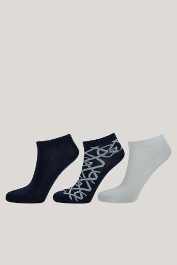 PONOŽKY GANT MONOGRAM ANKLE SOCKS 3-PACK EVENING BLUE