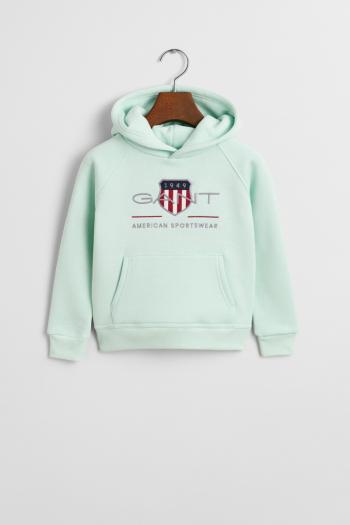 MIKINA GANT ARCHIVE SHIELD RAGLAN HOODIE FADED MINT