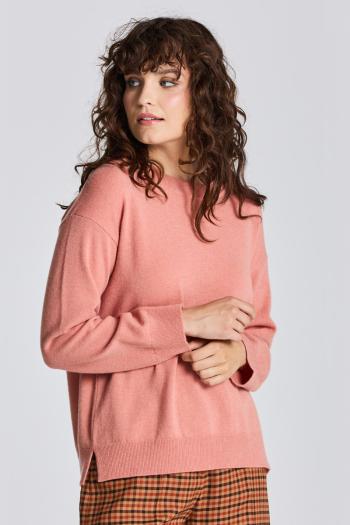 SVETR GANT D1. SUPERFINE LAMBSWOOL C-NECK TERRACOTTA PINK