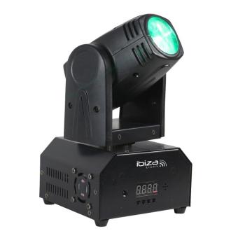 Ibiza LMH250-RC, otočná LED hlava, pohyblivá hlavice, Moving Head, 10 W CREE LED RGBW 4 v 1, DMX, dálkový ovladač