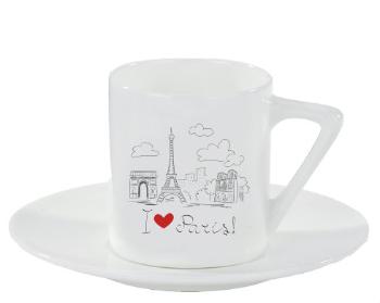 Espresso hrnek s podšálkem 100ml I Love Paris