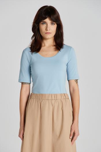 TRIČKO GANT SLIM COT/ELA SS SCOOP NECK TOP DOVE BLUE