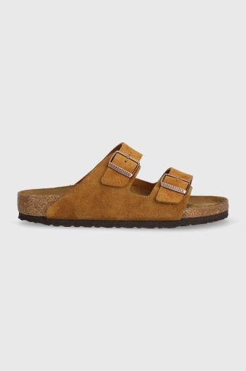 Semišové pantofle Birkenstock Arizona pánské, hnědá barva, 1027082