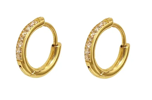 Troli Kruhové náušnice z pozlacené oceli se zirkony VHLLE2008G
