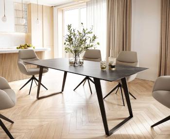 Jídelní stůl Edge 200x100 cm keramika Laminam® Noir Desir hnědá