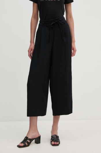 Kalhoty Dkny dámské, černá barva, široké, high waist, P4EKTX63