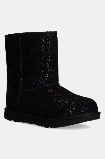 Dětské semišové sněhule UGG KIDS CLASSIC II SHIMMER SKY černá barva, 1157708K