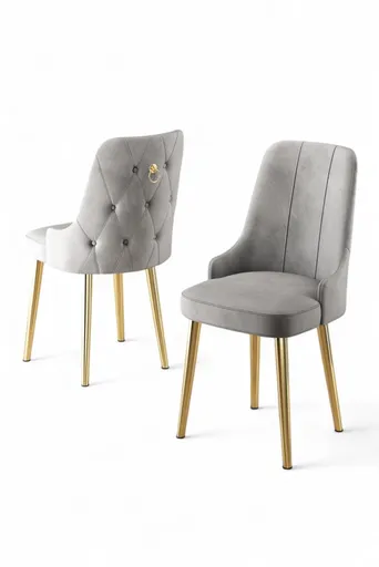 Sada židlí (2 kusy) Newa - Grey, Gold