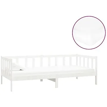 Shumee válenda s matrací 90×200 cm bílá masivní borové dřevo, 3083615 (3083615)