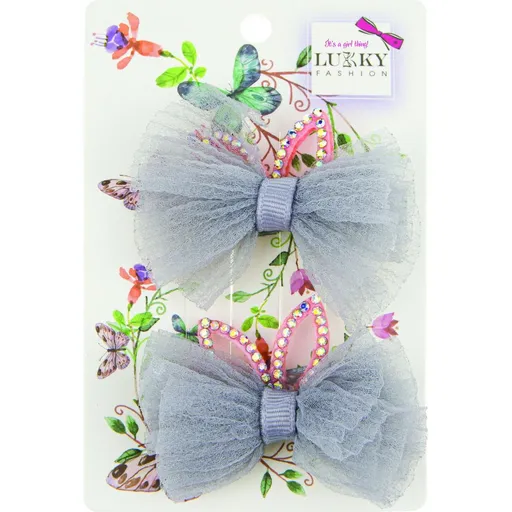 Lukky Fashion Klipy mašle s kamínky, dvojbalení