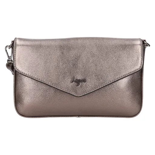 Dámská kožená crossbody kabelka Lagen Rikke - stříbrná