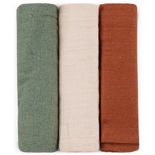 Petite&Mars Moussy látkové pleny Earth Tones 68 x 68 cm 3 ks