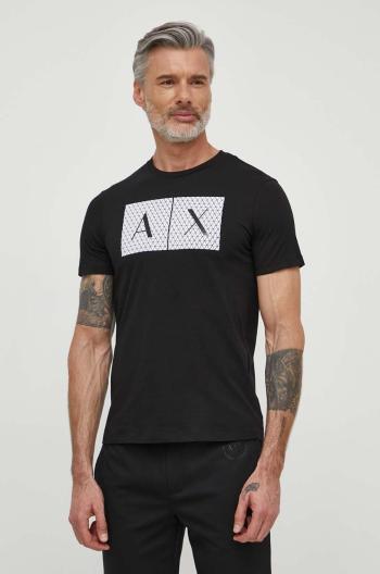 Bavlněné tričko Armani Exchange černá barva, s potiskem, 8NZTCK Z8H4Z